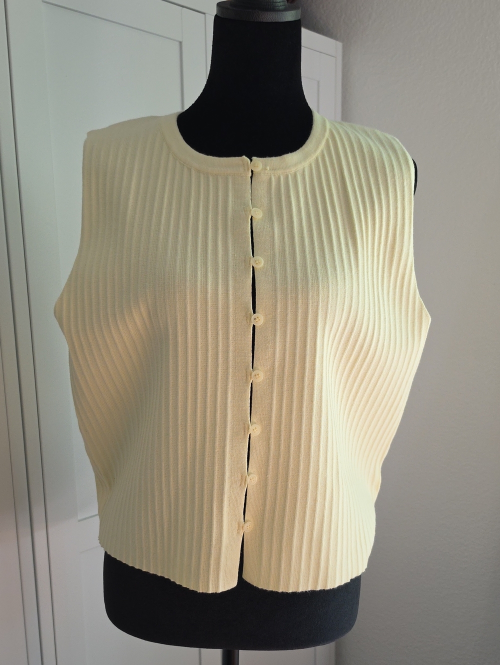 Song of Style Pale Yellow Ribbed Knit Tank